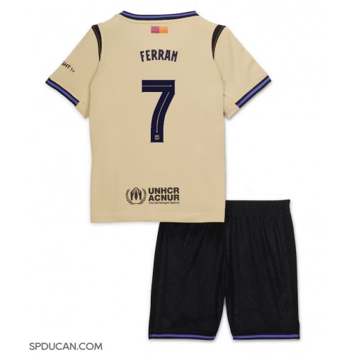 Dječji Nogometni Dres Barcelona Ferran Torres #7 Gostujuci 2025-26 Kratak Rukav (+ Kratke hlače)